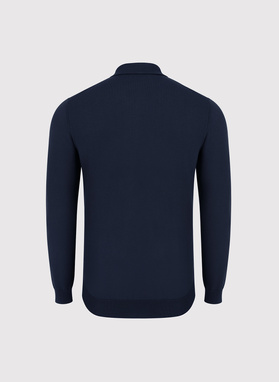 Sweter polo w kolorze granatowym