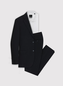Gładki czarny garnitur męski