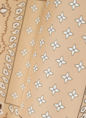 Beżowa poszetka męska we wzór