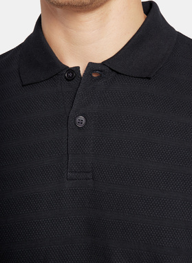 Granatowe bawełniane polo w prążki