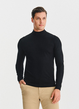 Czarny półgolf męski