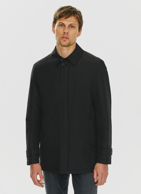 Czarny przejściowy płaszcz męski