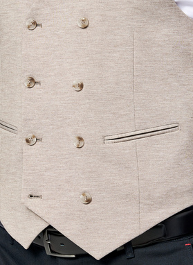 Jasnobrązowa dzianinowa kamizelka męska