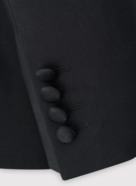 Wełniana dwurzędowa marynarka smokingowa