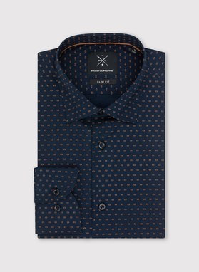 Granatowa koszula męska mikrowzór