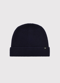 Granatowa czapka męska z wełną