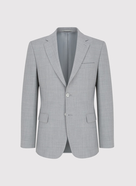 Szary garnitur męski z wełną