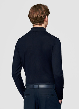 Sweter polo w kolorze granatowym