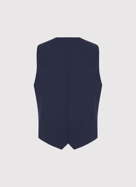 Granatowa wełniana kamizelka garniturowa