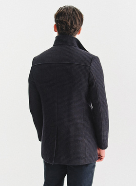 Płaszcz jednorzędowy w pepitkę