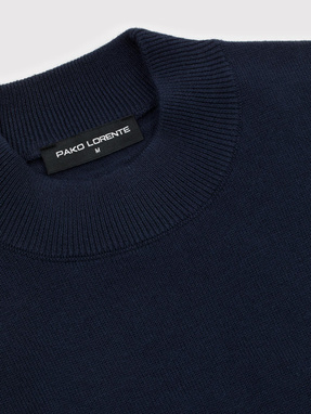 Granatowy bawełniany półgolf męski