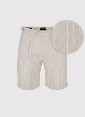 Szorty męskie w prążek z lnem