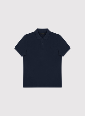 Granatowe męskie polo z bawełny