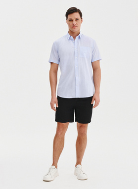 Czarne spodenki męskie z lnem