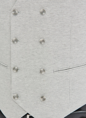 Dwurzędowa kamizelka męska w drobną kratę