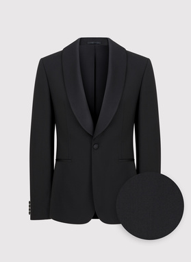 Czarny smoking męski z szalowym kołnierzem