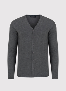 Szary kardigan męski