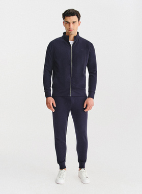 Granatowa bluza dresowa na suwak