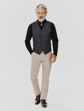 Gładka jednorzędowa kamizelka męska