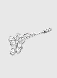 Srebrna szpilka do marynarki męskiej konwalia