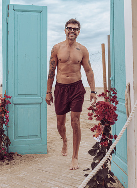 Szorty kąpielowe męskie w bordowym kolorze