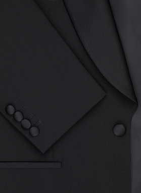 Czarny smoking męski z szalowym kołnierzem