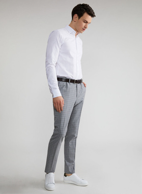 Szare spodnie garniturowe P22SF-6G-008-S-S