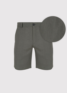 Lniane szorty męskie w kolorze zielonym