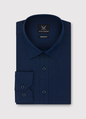 Granatowa koszula męska z lnem