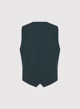 Zielona wełniana kamizelka garniturowa