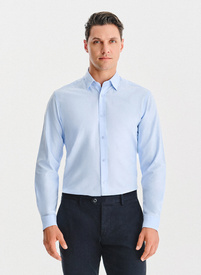 Niebieska bawełniana koszula męska