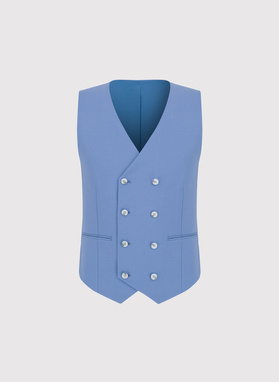 Niebieska wełniana kamizelka garniturowa
