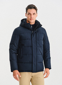 Granatowa pikowana kurtka męska