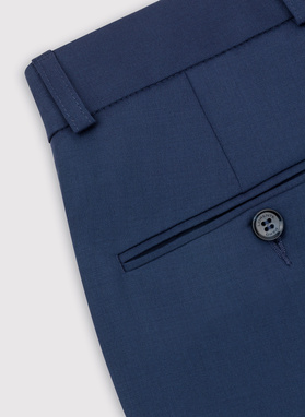 Wełniane garniturowe spodnie męskie w kolorze granatowym