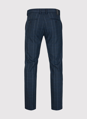 Granatowe spodnie męskie w kratę