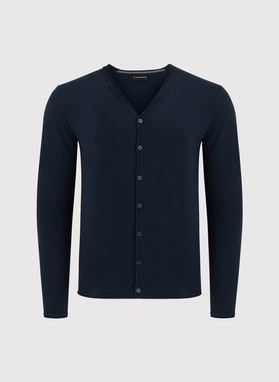 Granatowy kardigan męski