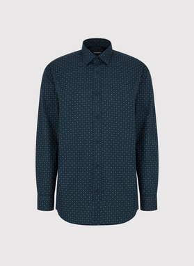 Granatowa koszula męska wzór geometryczny