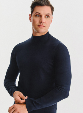 Granatowy półgolf męski