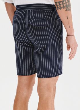 Szorty męskie w prążek z lnem