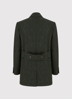 Zielony wełniany płaszcz męski