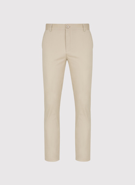 Beżowe gładkie spodnie męskie