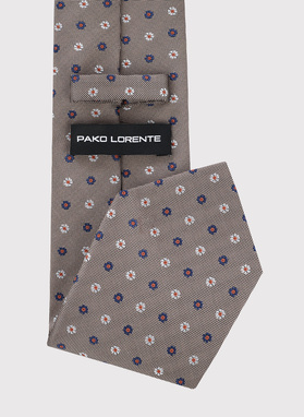 Beżowy krawat w kwiaty