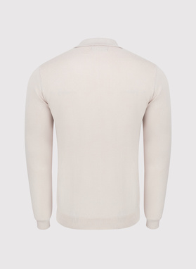 Beżowy kardigan z kołnierzykiem