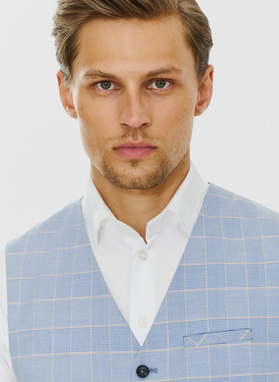 Męska kamizelka w kratę księcia Walii