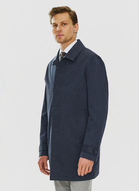 Granatowy wiosenny płaszcz męski