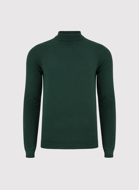 Zielony bawełniany półgolf męski