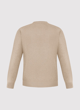 Beżowy sweter męski v-neck