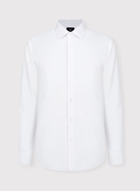 Biała koszula męska z długim rękawem