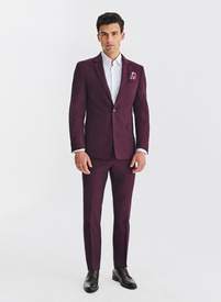 Bordowy garnitur męski