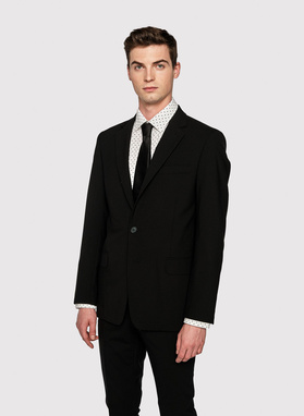 Gładki garnitur męski w kolorze czarnym